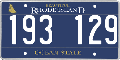 RI license plate 193129