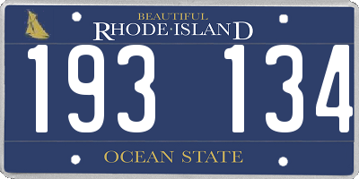 RI license plate 193134