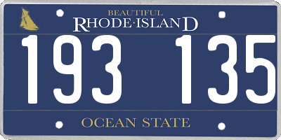 RI license plate 193135