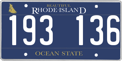 RI license plate 193136
