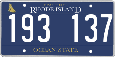 RI license plate 193137