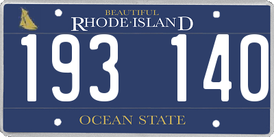 RI license plate 193140