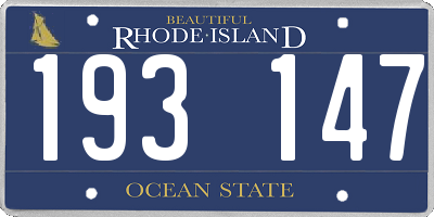 RI license plate 193147