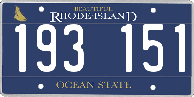 RI license plate 193151