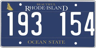 RI license plate 193154
