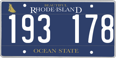 RI license plate 193178