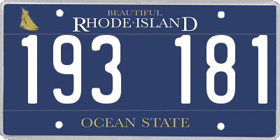 RI license plate 193181