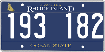 RI license plate 193182