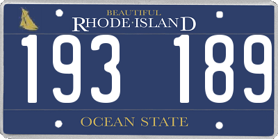 RI license plate 193189
