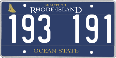 RI license plate 193191