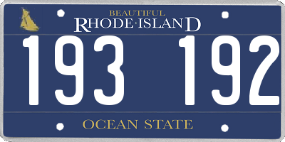 RI license plate 193192
