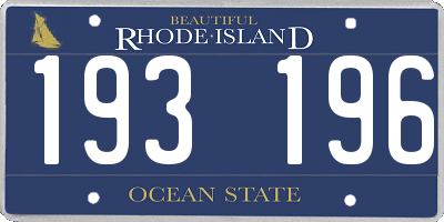 RI license plate 193196
