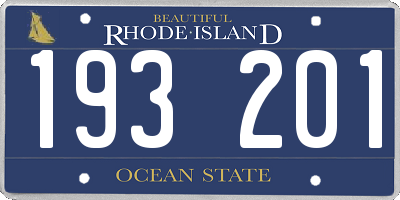 RI license plate 193201