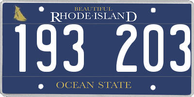 RI license plate 193203