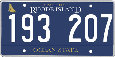 RI license plate 193207