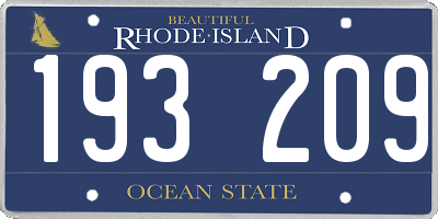 RI license plate 193209