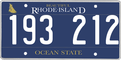 RI license plate 193212