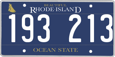 RI license plate 193213