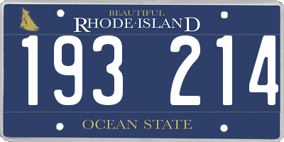 RI license plate 193214