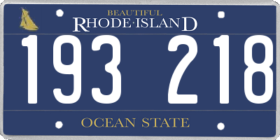 RI license plate 193218