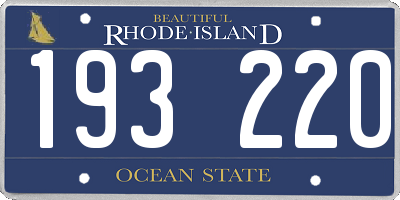 RI license plate 193220