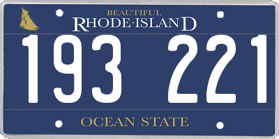 RI license plate 193221