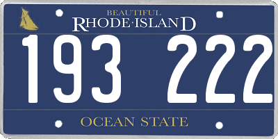 RI license plate 193222