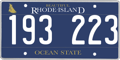 RI license plate 193223