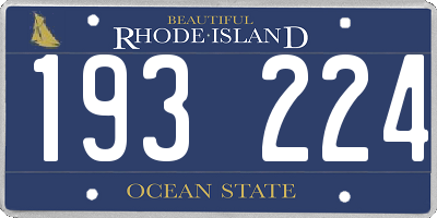 RI license plate 193224