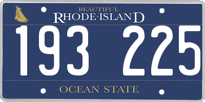 RI license plate 193225