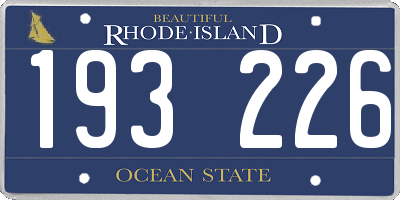 RI license plate 193226
