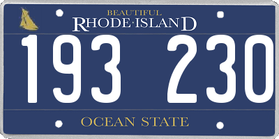 RI license plate 193230