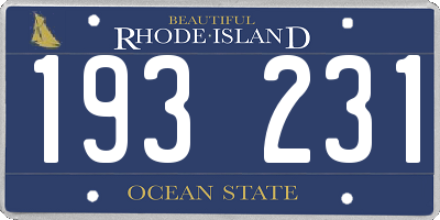 RI license plate 193231