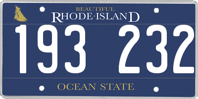 RI license plate 193232