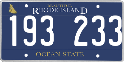 RI license plate 193233