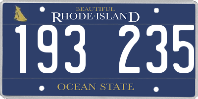 RI license plate 193235