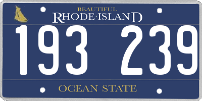 RI license plate 193239