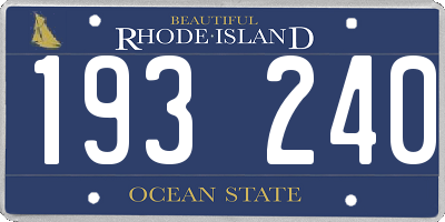 RI license plate 193240