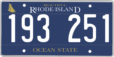 RI license plate 193251