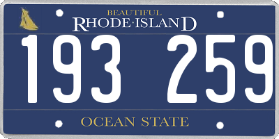 RI license plate 193259