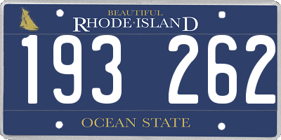 RI license plate 193262