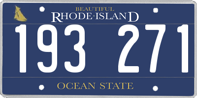 RI license plate 193271