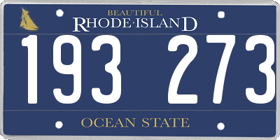 RI license plate 193273
