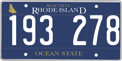 RI license plate 193278