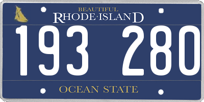 RI license plate 193280