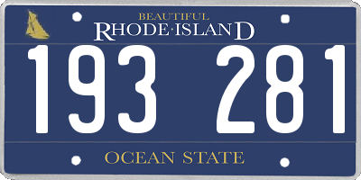 RI license plate 193281