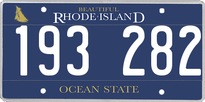 RI license plate 193282