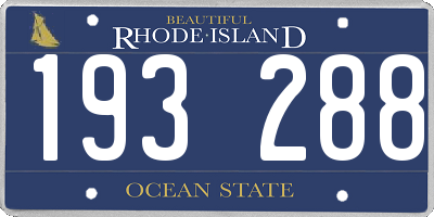 RI license plate 193288