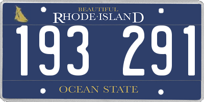 RI license plate 193291
