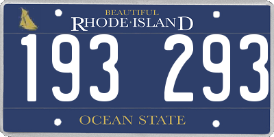 RI license plate 193293